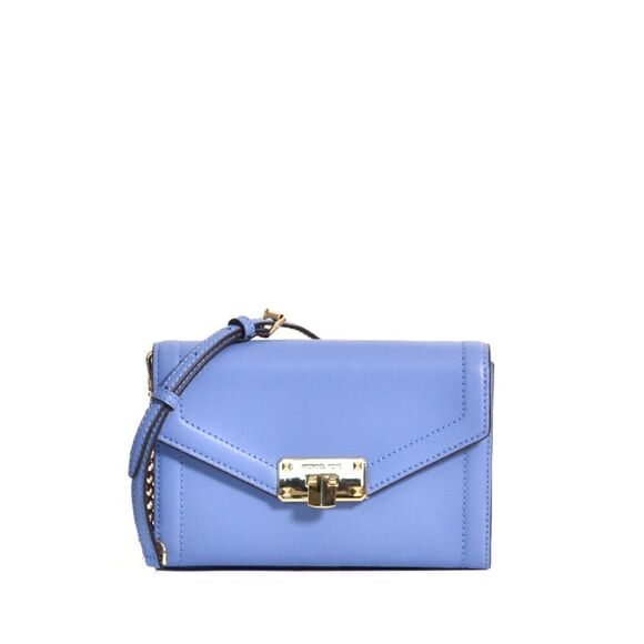 🌟70% OFF🌟NEW🌟 Michael Kors Kinsley Medium Flap Shoulder Bag French Blue - Picture 2 of 12
